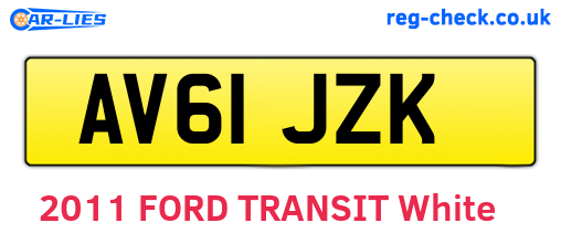 AV61JZK are the vehicle registration plates.