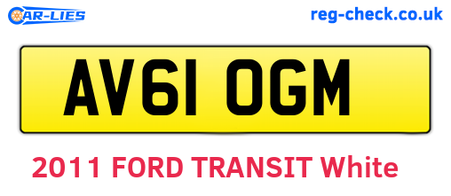 AV61OGM are the vehicle registration plates.