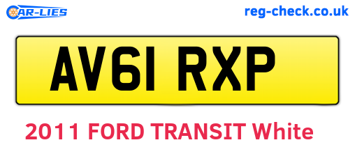 AV61RXP are the vehicle registration plates.