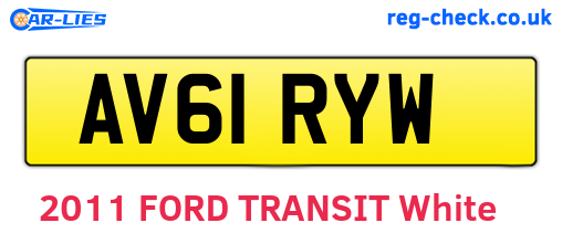 AV61RYW are the vehicle registration plates.