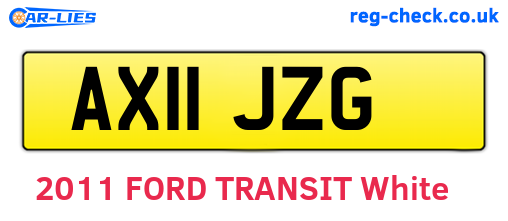 AX11JZG are the vehicle registration plates.