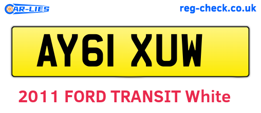 AY61XUW are the vehicle registration plates.