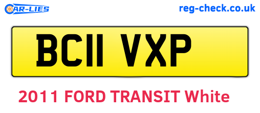 BC11VXP are the vehicle registration plates.