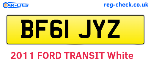 BF61JYZ are the vehicle registration plates.