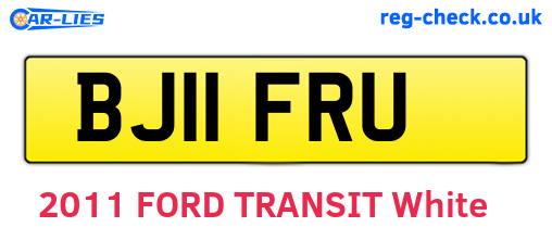 BJ11FRU are the vehicle registration plates.