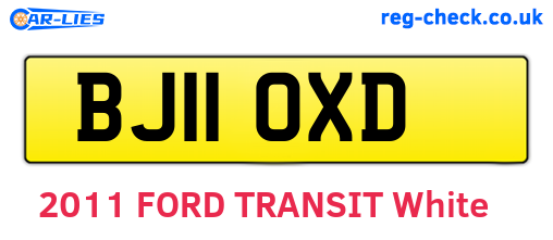 BJ11OXD are the vehicle registration plates.