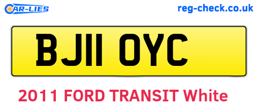 BJ11OYC are the vehicle registration plates.