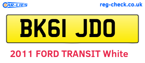 BK61JDO are the vehicle registration plates.