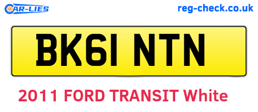 BK61NTN are the vehicle registration plates.