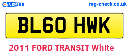 BL60HWK are the vehicle registration plates.