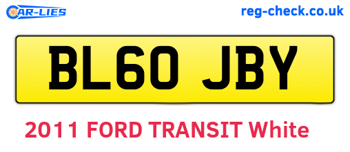 BL60JBY are the vehicle registration plates.