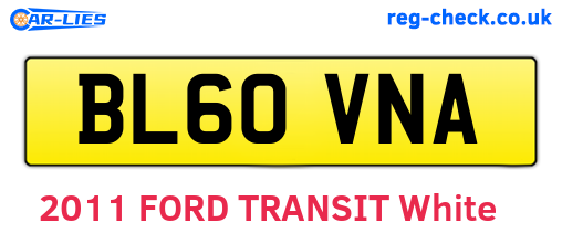 BL60VNA are the vehicle registration plates.
