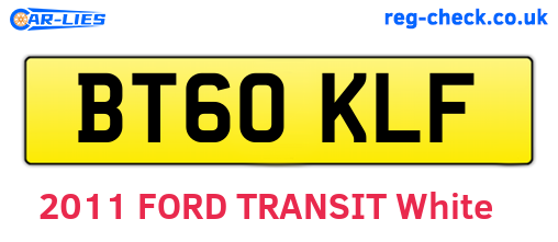 BT60KLF are the vehicle registration plates.