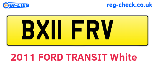 BX11FRV are the vehicle registration plates.