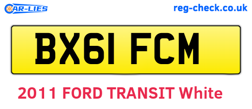 BX61FCM are the vehicle registration plates.