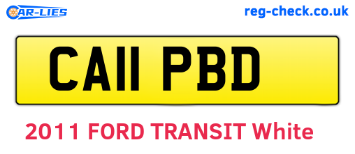 CA11PBD are the vehicle registration plates.