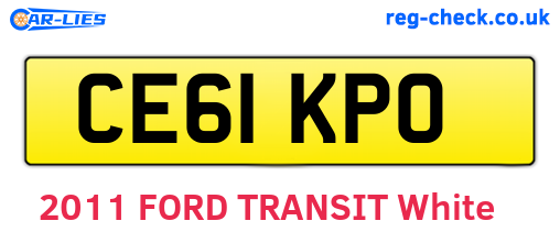 CE61KPO are the vehicle registration plates.