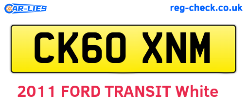 CK60XNM are the vehicle registration plates.