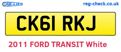 CK61RKJ are the vehicle registration plates.