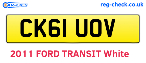 CK61UOV are the vehicle registration plates.