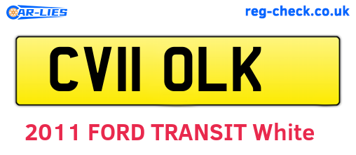 CV11OLK are the vehicle registration plates.