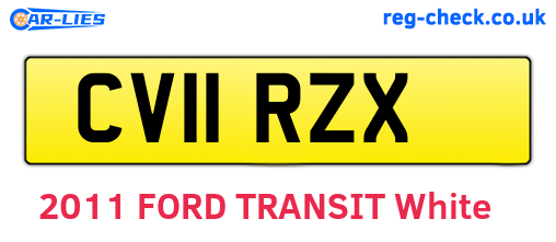 CV11RZX are the vehicle registration plates.
