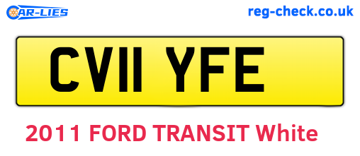 CV11YFE are the vehicle registration plates.