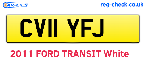 CV11YFJ are the vehicle registration plates.