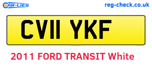 CV11YKF are the vehicle registration plates.