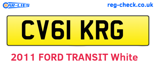 CV61KRG are the vehicle registration plates.