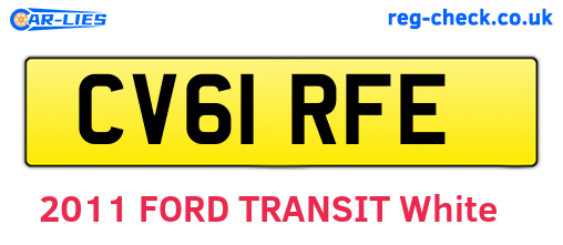 CV61RFE are the vehicle registration plates.