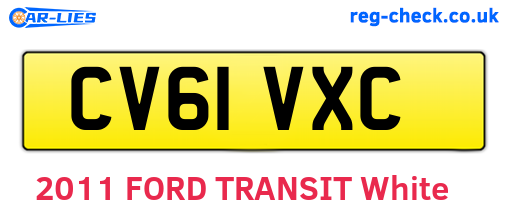 CV61VXC are the vehicle registration plates.