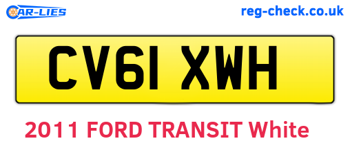 CV61XWH are the vehicle registration plates.