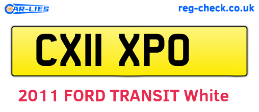 CX11XPO are the vehicle registration plates.