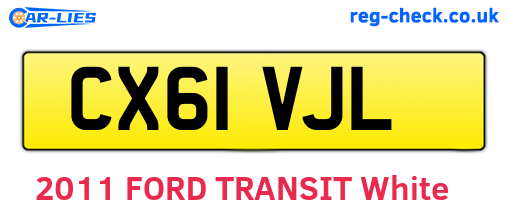 CX61VJL are the vehicle registration plates.
