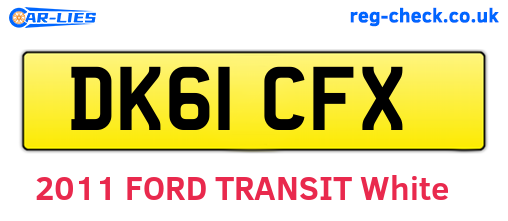 DK61CFX are the vehicle registration plates.