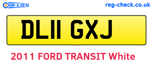 DL11GXJ are the vehicle registration plates.