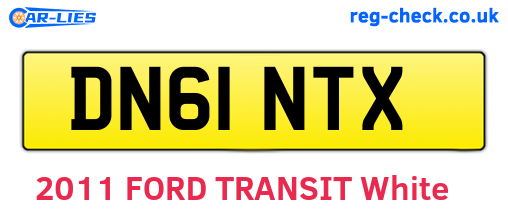 DN61NTX are the vehicle registration plates.