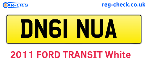 DN61NUA are the vehicle registration plates.