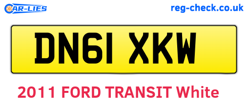 DN61XKW are the vehicle registration plates.