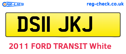 DS11JKJ are the vehicle registration plates.
