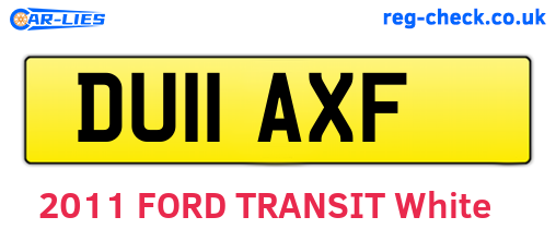 DU11AXF are the vehicle registration plates.