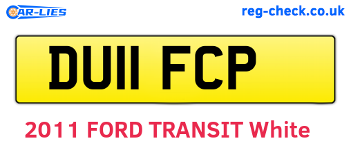 DU11FCP are the vehicle registration plates.