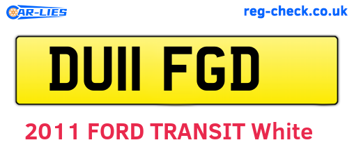DU11FGD are the vehicle registration plates.