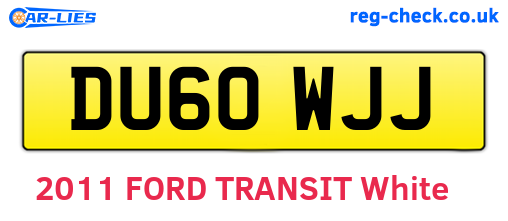 DU60WJJ are the vehicle registration plates.