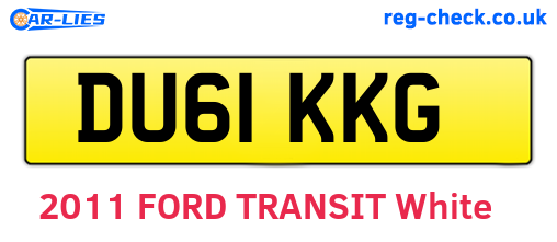 DU61KKG are the vehicle registration plates.