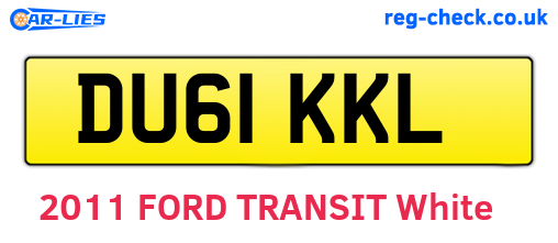 DU61KKL are the vehicle registration plates.