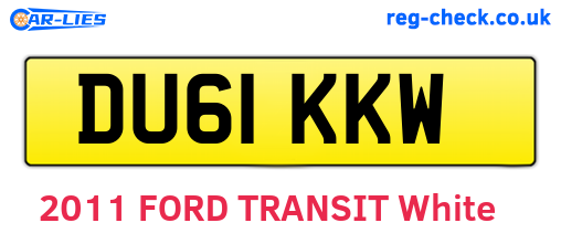 DU61KKW are the vehicle registration plates.