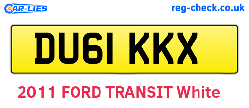 DU61KKX are the vehicle registration plates.