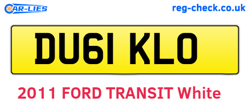 DU61KLO are the vehicle registration plates.